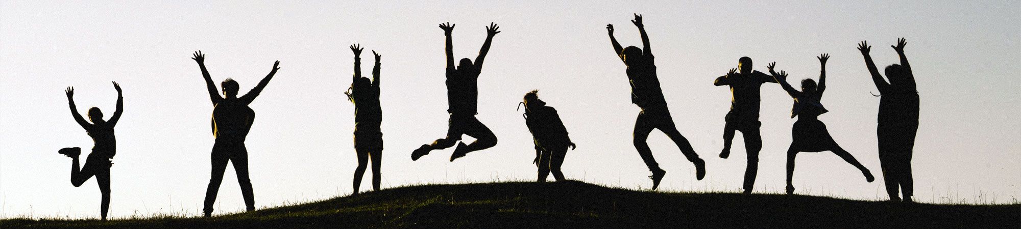 Silhouettes of the team of staff at Meee